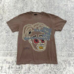 brown y2k graphic tee shirt